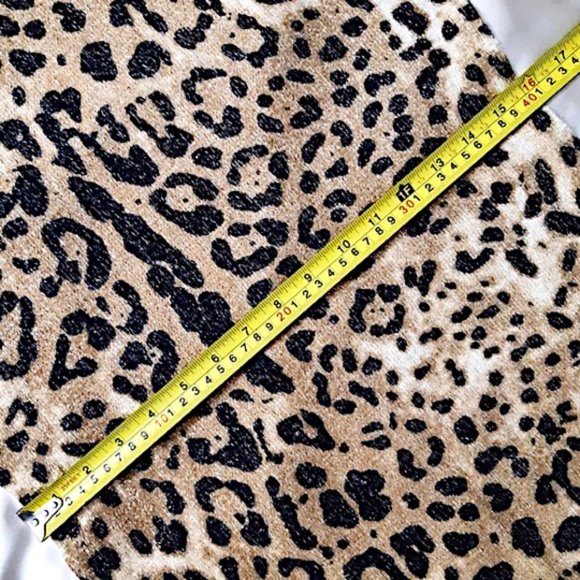 COLLECTION 18 Acrylic Long Scarf Animal Print Beige Black Brown Shimmery Fringe - Picture 10 of 11